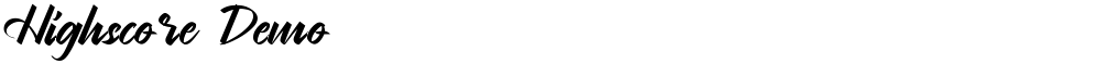 Highscore Demo