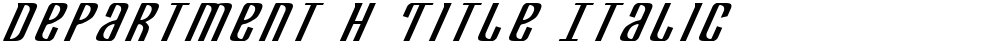 Department H Title Italic