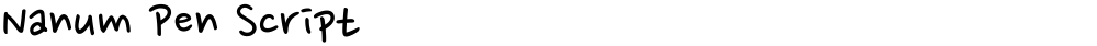 Nanum Pen Script
