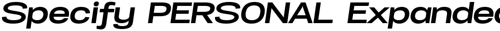 Specify PERSONAL Expanded