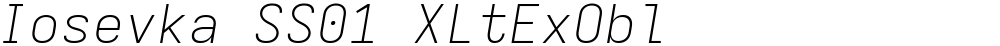 Iosevka SS01 XLtExObl