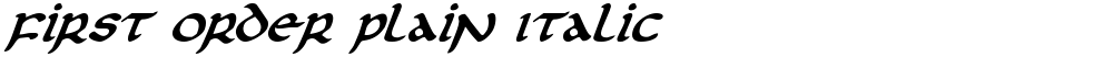 First Order Plain Italic