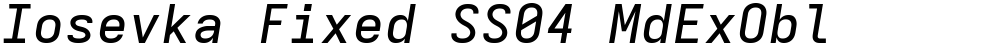 Iosevka Fixed SS04 MdExObl