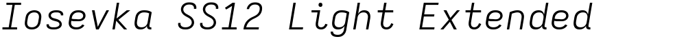 Iosevka SS12 Light Extended