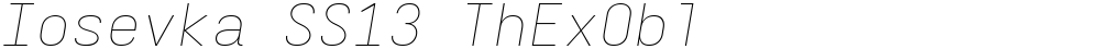 Iosevka SS13 ThExObl