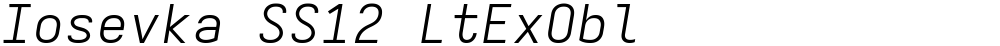 Iosevka SS12 LtExObl
