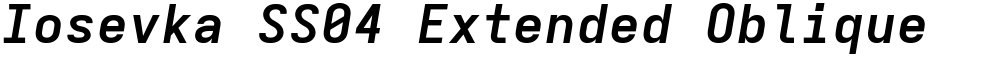 Iosevka SS04 Extended Oblique