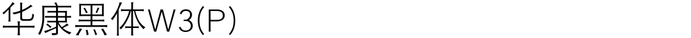 华康黑体W3(P)