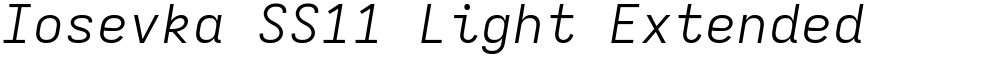 Iosevka SS11 Light Extended