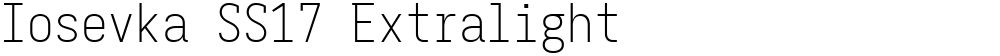 Iosevka SS17 Extralight