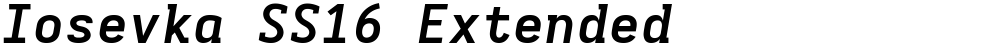 Iosevka SS16 Extended