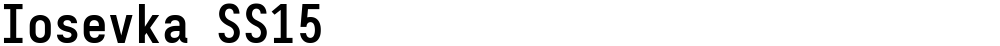 Iosevka SS15