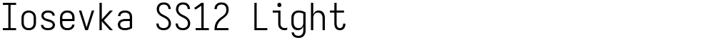 Iosevka SS12 Light