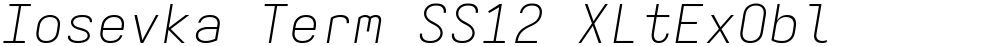 Iosevka Term SS12 XLtExObl