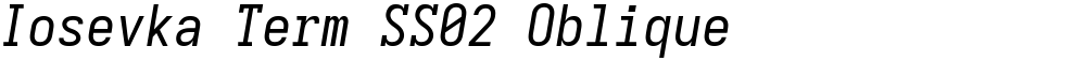 Iosevka Term SS02 Oblique