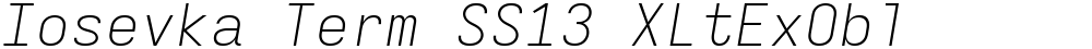 Iosevka Term SS13 XLtExObl
