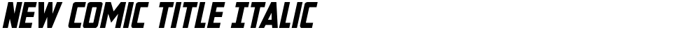 New Comic Title Italic