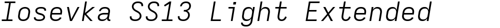 Iosevka SS13 Light Extended