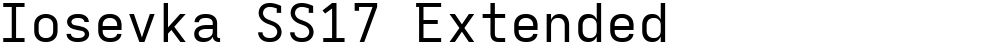 Iosevka SS17 Extended