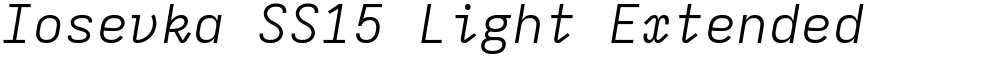 Iosevka SS15 Light Extended