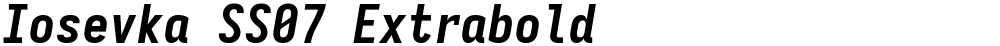 Iosevka SS07 Extrabold