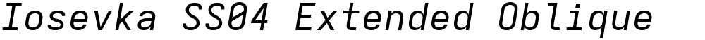 Iosevka SS04 Extended Oblique