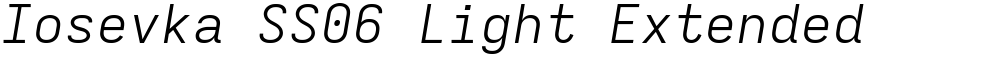 Iosevka SS06 Light Extended