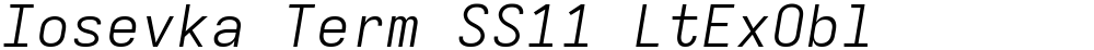 Iosevka Term SS11 LtExObl
