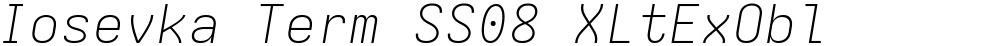 Iosevka Term SS08 XLtExObl
