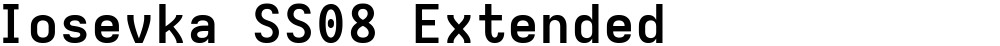 Iosevka SS08 Extended