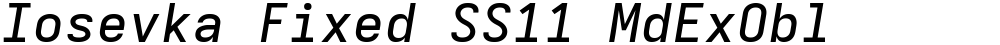 Iosevka Fixed SS11 MdExObl