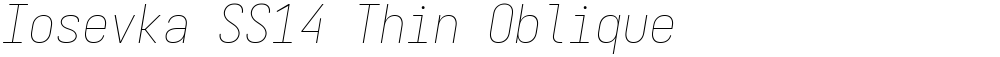 Iosevka SS14 Thin Oblique
