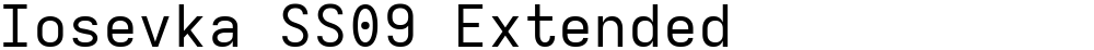Iosevka SS09 Extended