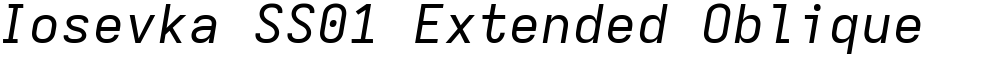 Iosevka SS01 Extended Oblique
