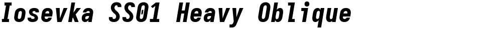 Iosevka SS01 Heavy Oblique