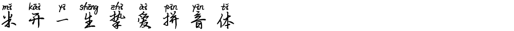 米开一生挚爱拼音体