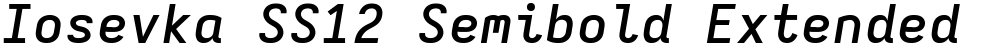 Iosevka SS12 Semibold Extended