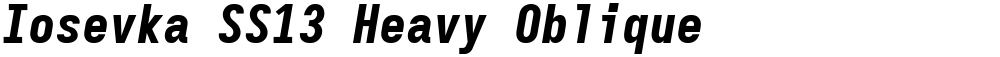 Iosevka SS13 Heavy Oblique