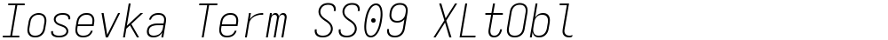 Iosevka Term SS09 XLtObl