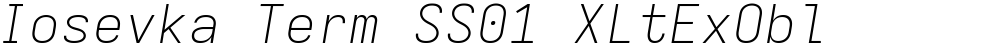 Iosevka Term SS01 XLtExObl