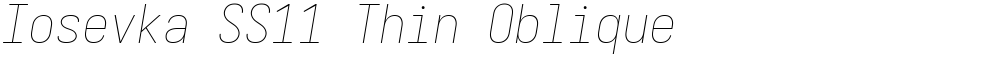 Iosevka SS11 Thin Oblique