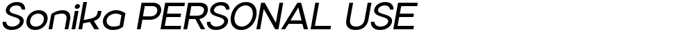 Sonika PERSONAL USE