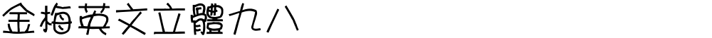 金梅英文立體九八