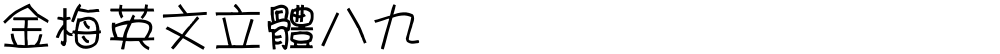金梅英文立體八九