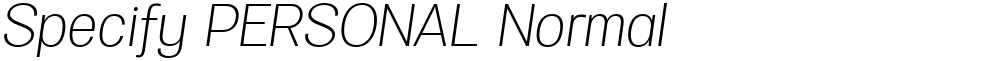 Specify PERSONAL Normal