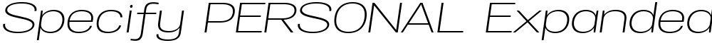 Specify PERSONAL Expanded