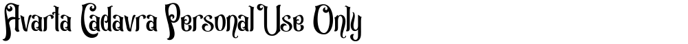 Avarta Cadavra Personal Use Only