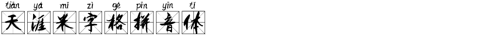 天涯米字格拼音体