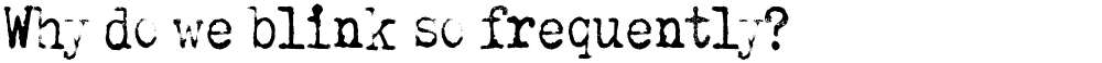 Why do we blink so frequently?