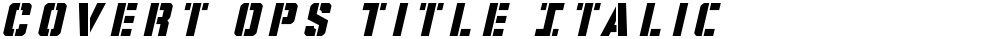 Covert Ops Title Italic